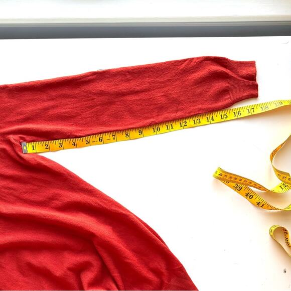 Love Ellie Sweater, Burnt Orange V Neck, Cris Cross Straps, Long Sleeve, Size XS - Picture 7 of 9